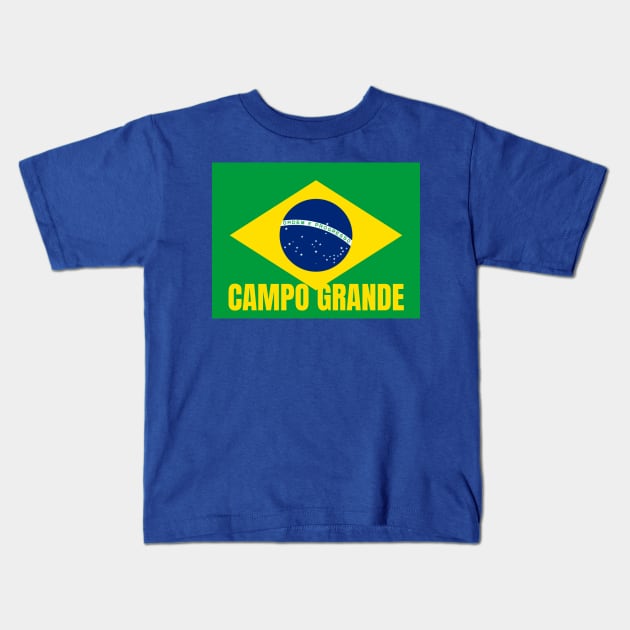 Campo Grande City in Brazilian Flag Kids T-Shirt by aybe7elf